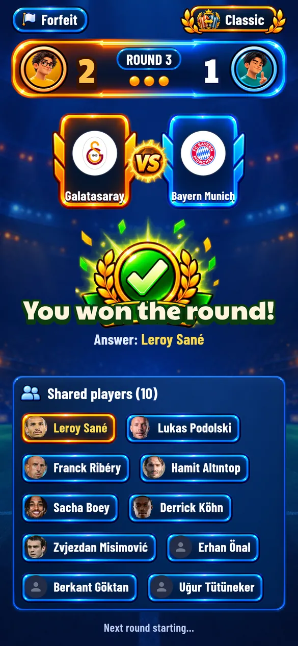Round won screen